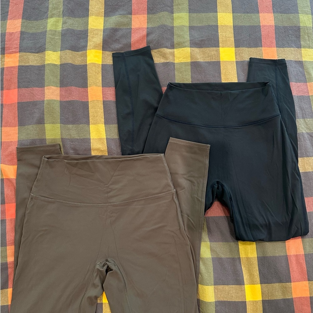 Dark blue and Gray High-Waisted Leggings